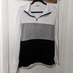 Color block long sleeve quarter zip
